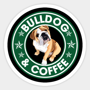 Bulldog And Coffee Sticker